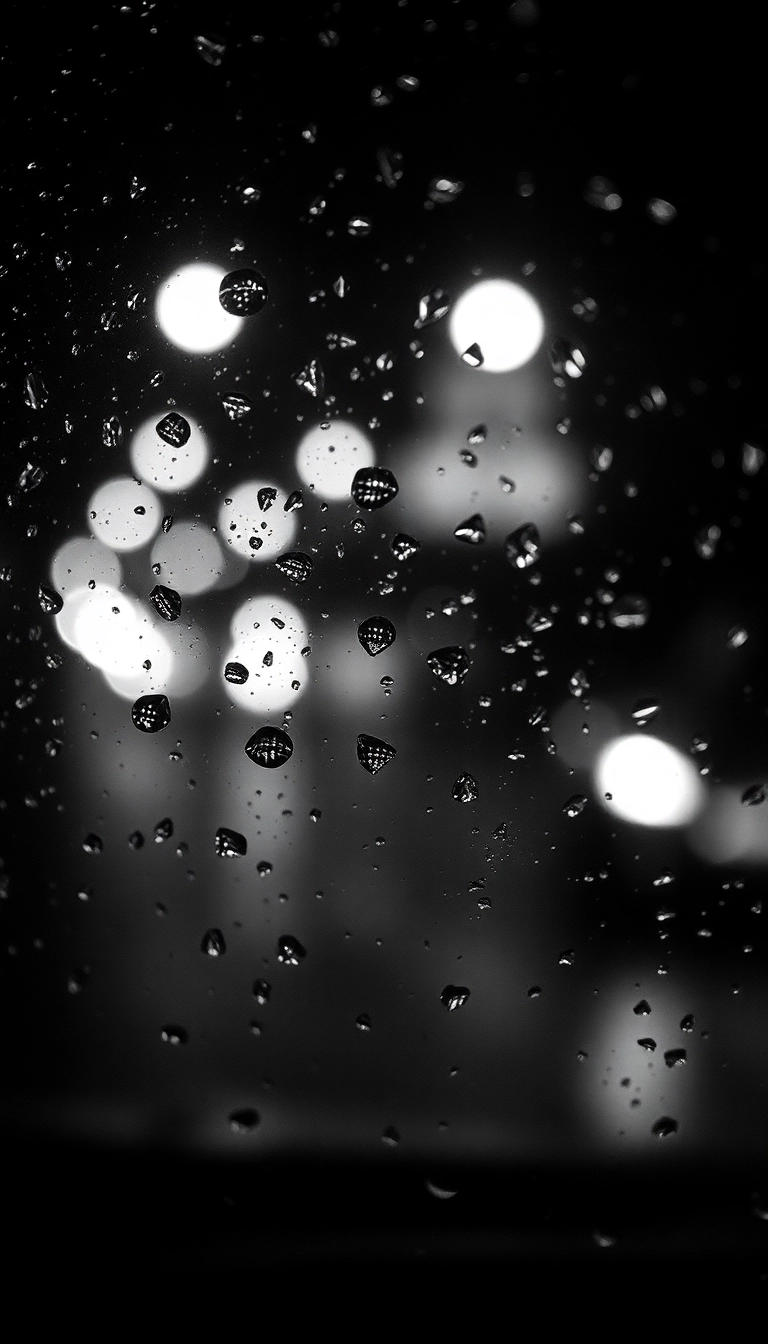 HD iPhone AI Night Car Rain Exquisite Background
